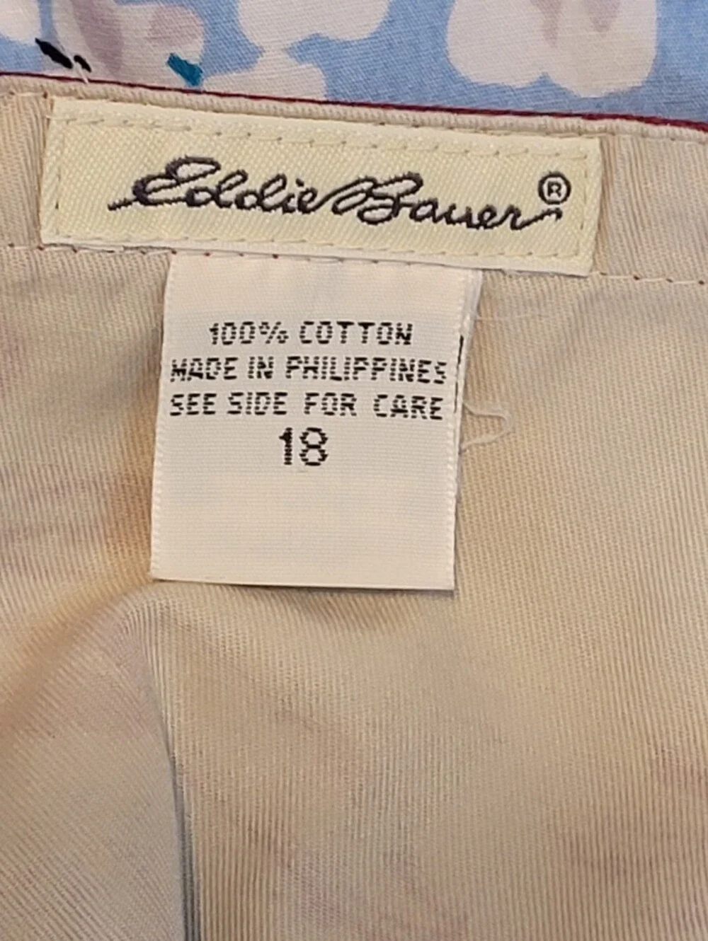 Eddie Bauer Red Floral Pencil Skirt on Cream